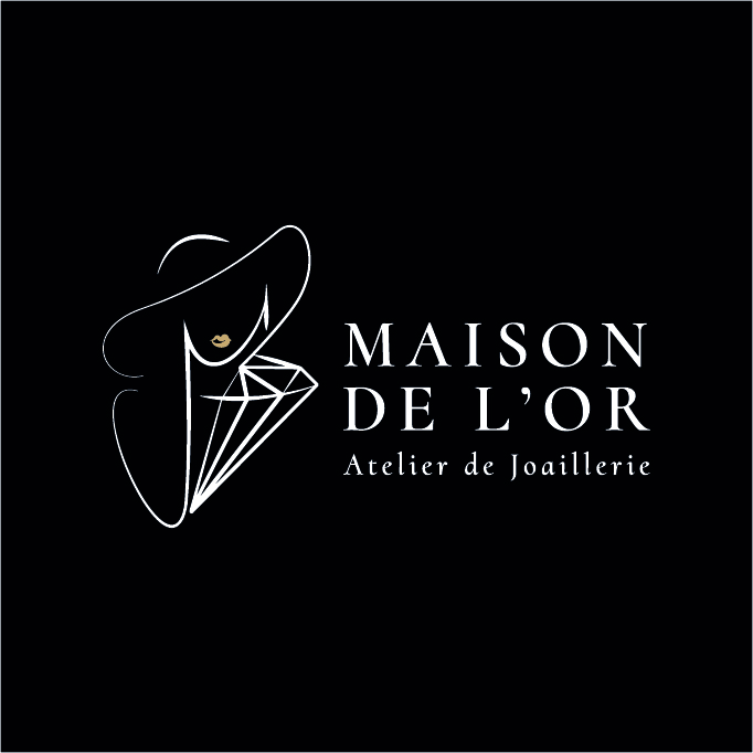 Maison de L'or - Logo principal avec slogan sur fond noir - graphical activity